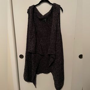 Mossimo: Black and Gray Knit Cardigan Vest (L)